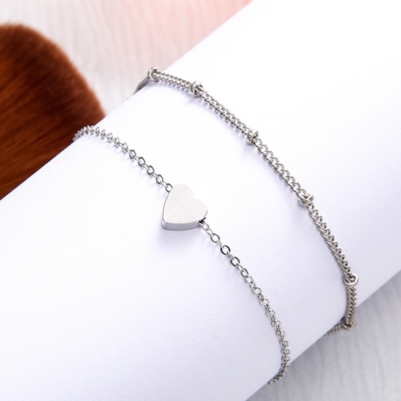 **ZANDRA* 2-Pc Silver Heart Pendant Fashion Bracelet Set - Picture 3 of 5
